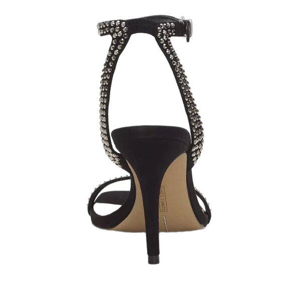 New! Vince Camuto “Saprenda” strapped high heels black suede sandals with rhines - Picture 8 of 10